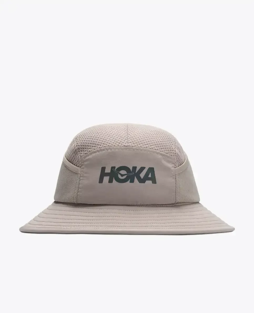 HOKA Adventure Hat 2.0 Sonnenhut Steingrau Media front view