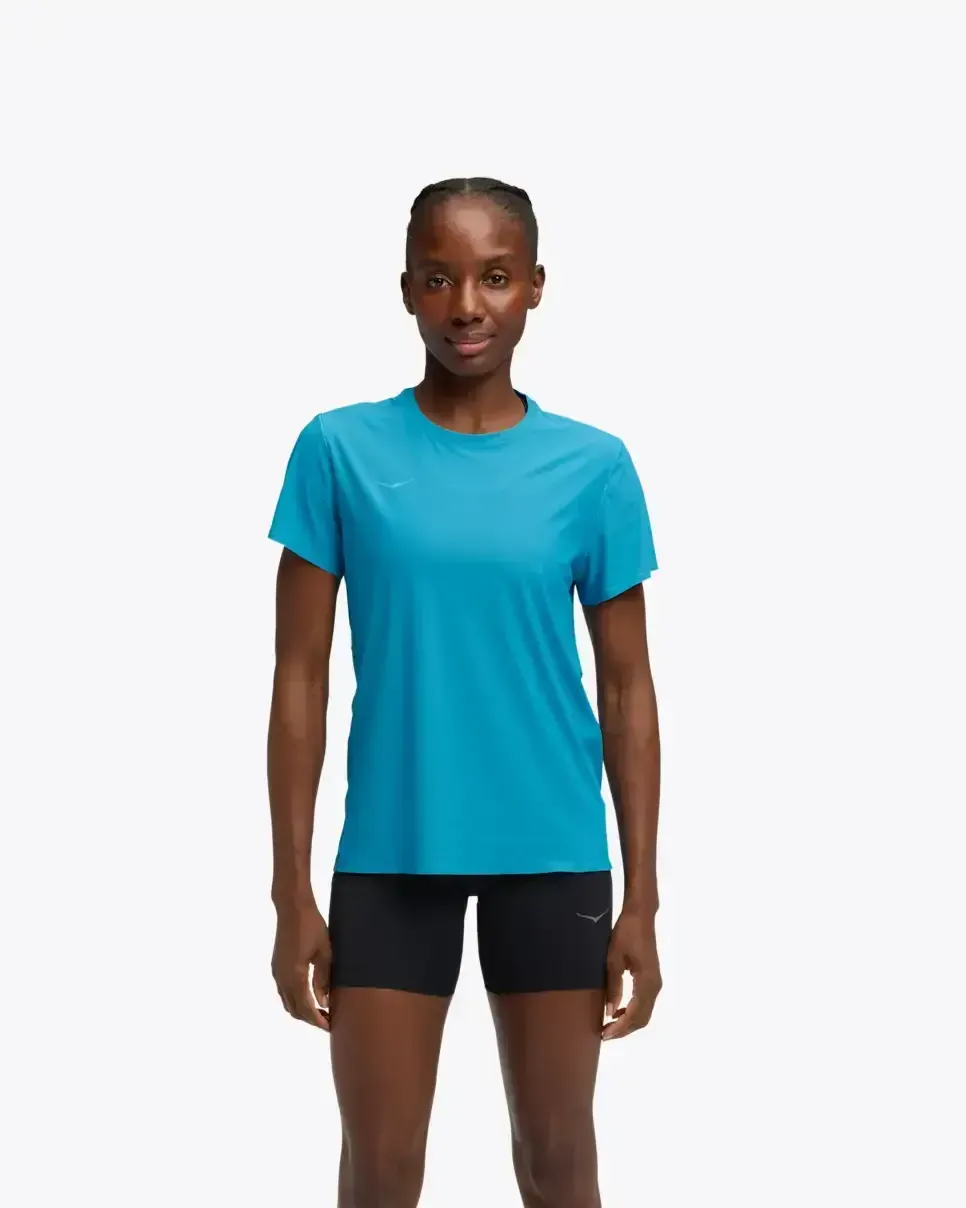 HOKA Airolite Kurzarmshirt 2.0 HOKA Blau Damen Media front view