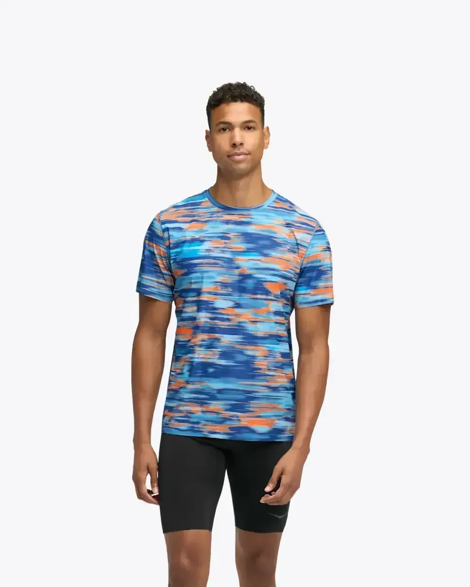 HOKA Airolite Kurzarmshirt 2.0 Verwaschenes Blau Media front view