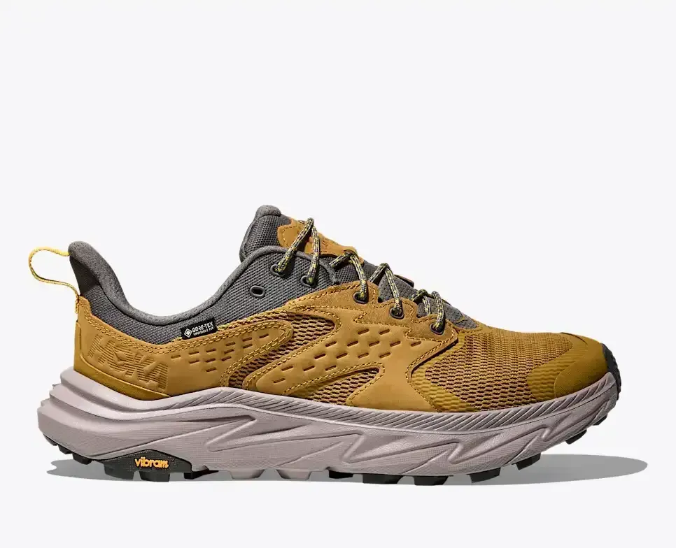 HOKA Anacapa 2 Low GORE-TEX Senfgelb Zementgrau Media front view