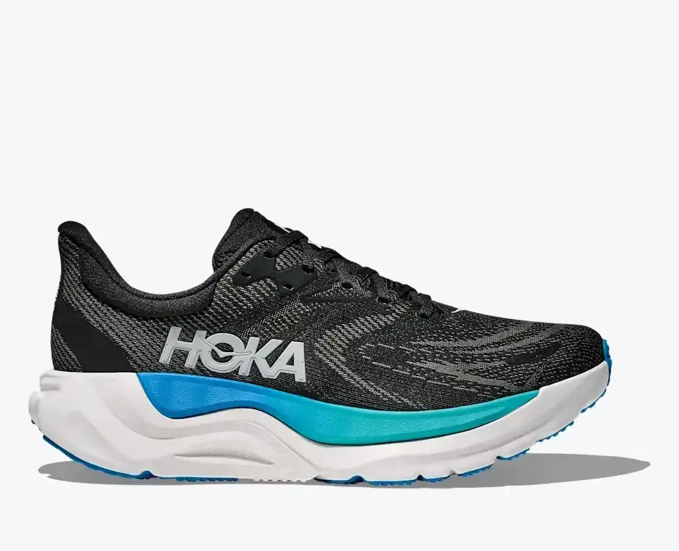 HOKA Arahi 8 Black Skyward Blue Media front view