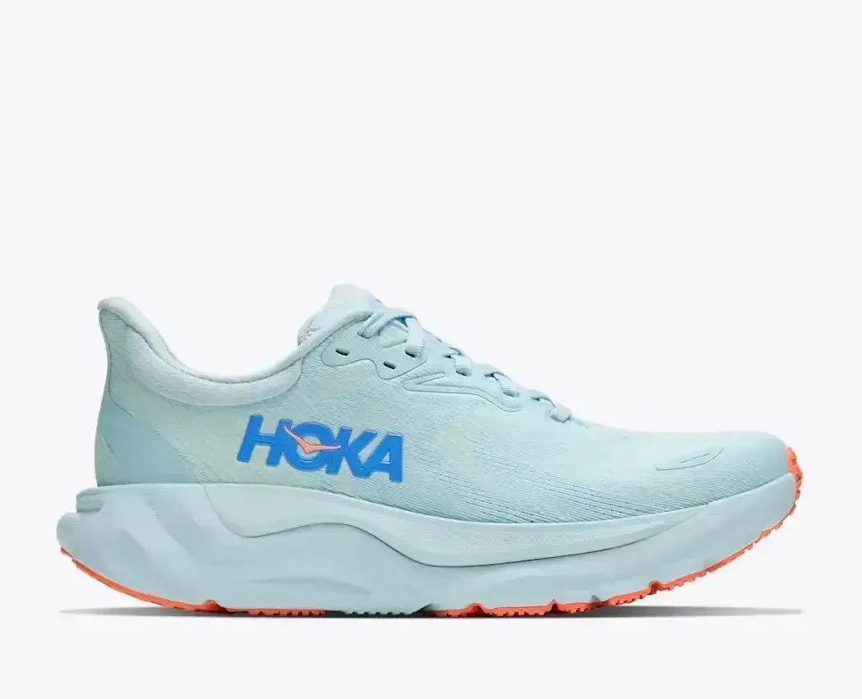 HOKA Arahi 8 Glimmering Blue Neon Cantaloupe Damen Media front view