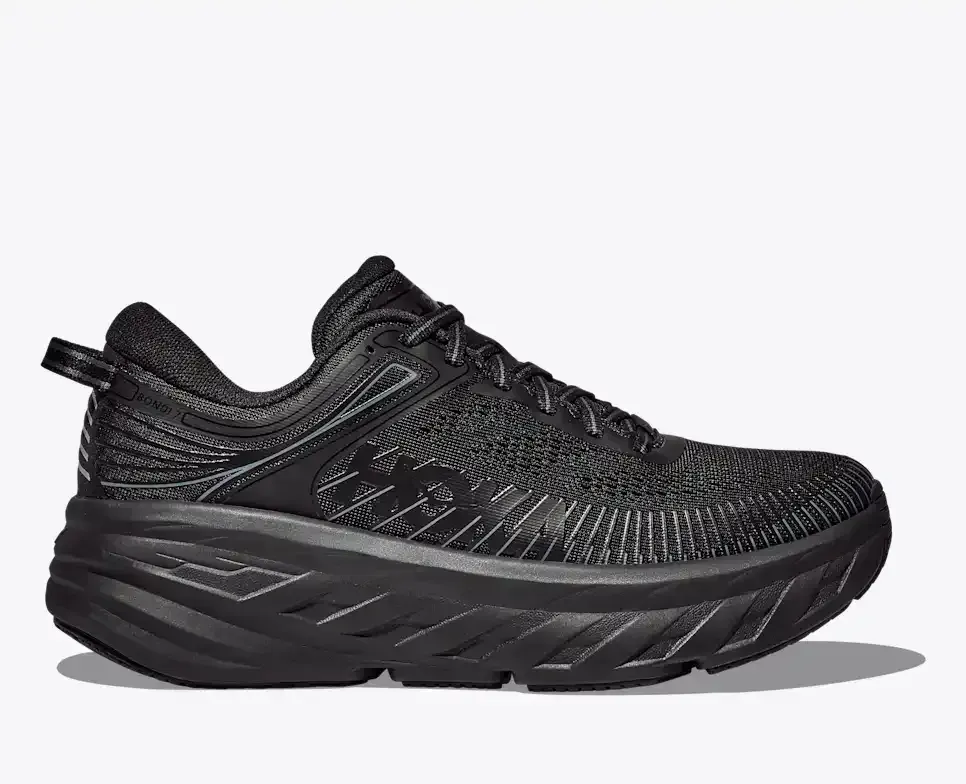 HOKA Bondi 7 Black Media front view