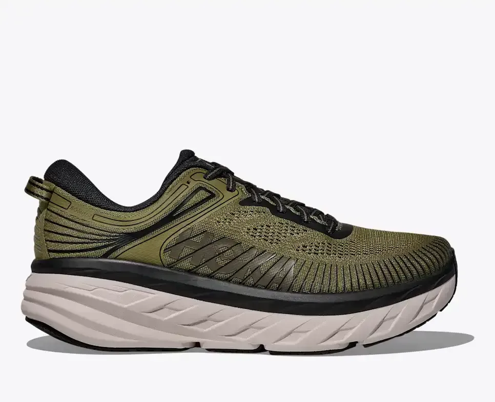 HOKA Bondi 7 Wild Rye Black Media front view