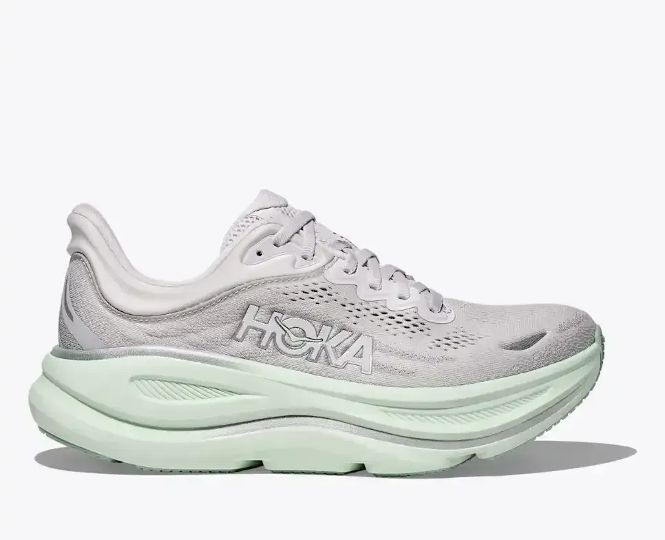 HOKA Bondi 9 Cosmic Grey Sea Glass Damen Media front view