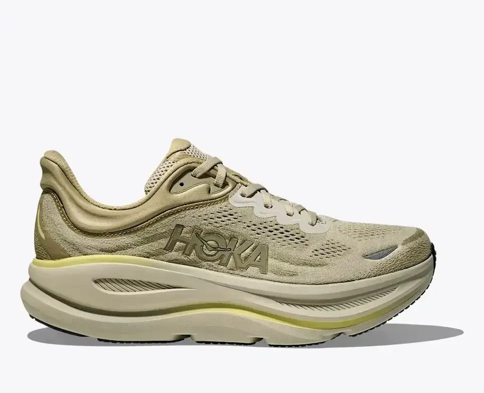 HOKA Bondi 9 Grassland Oyster Mushroom Media front view