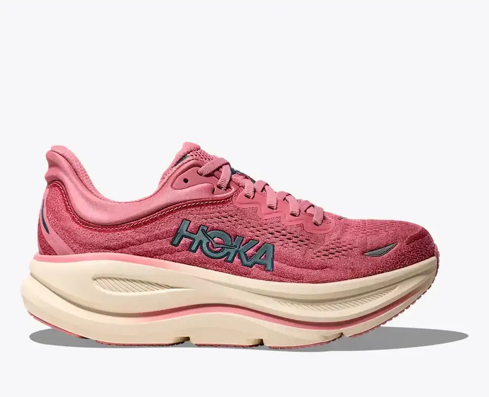 HOKA Bondi 9 Lingonberry Cranberry Damen Media front view