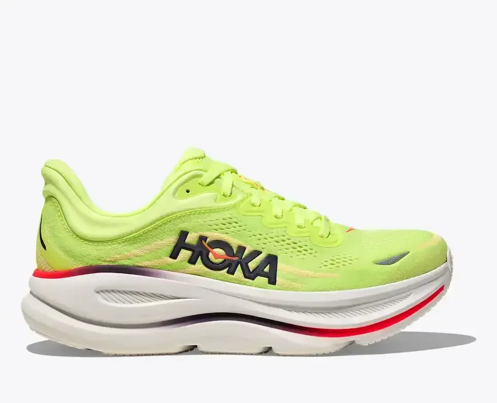 HOKA Bondi 9 Neon Yuzu Sunlight Media front view