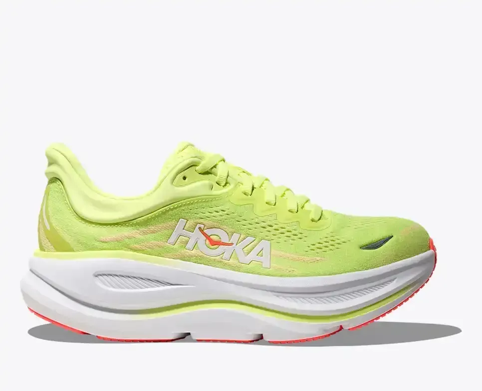HOKA Bondi 9 Neon Yuzu Sunlight Damen Media front view