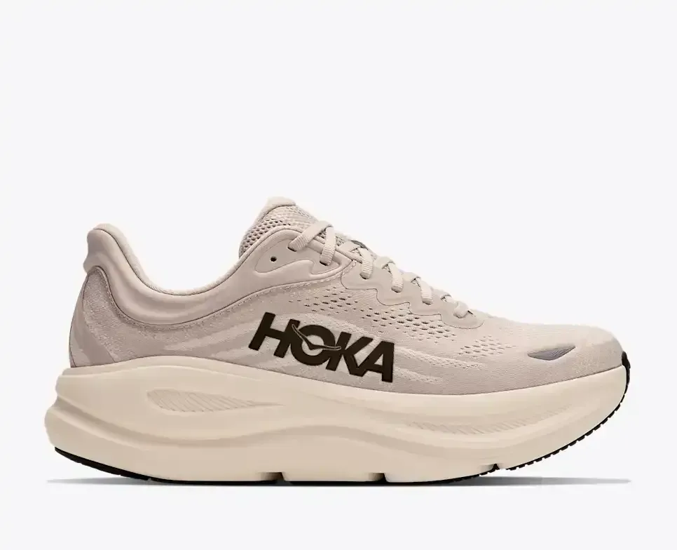HOKA Bondi 9 River Rock Grey Media front view