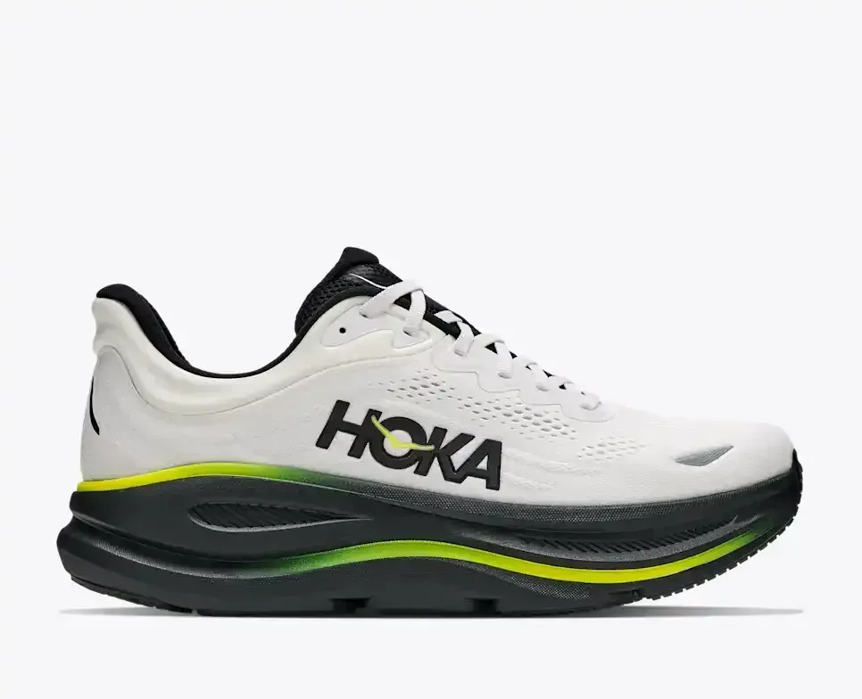 HOKA Bondi 9 White Citrus Media front view
