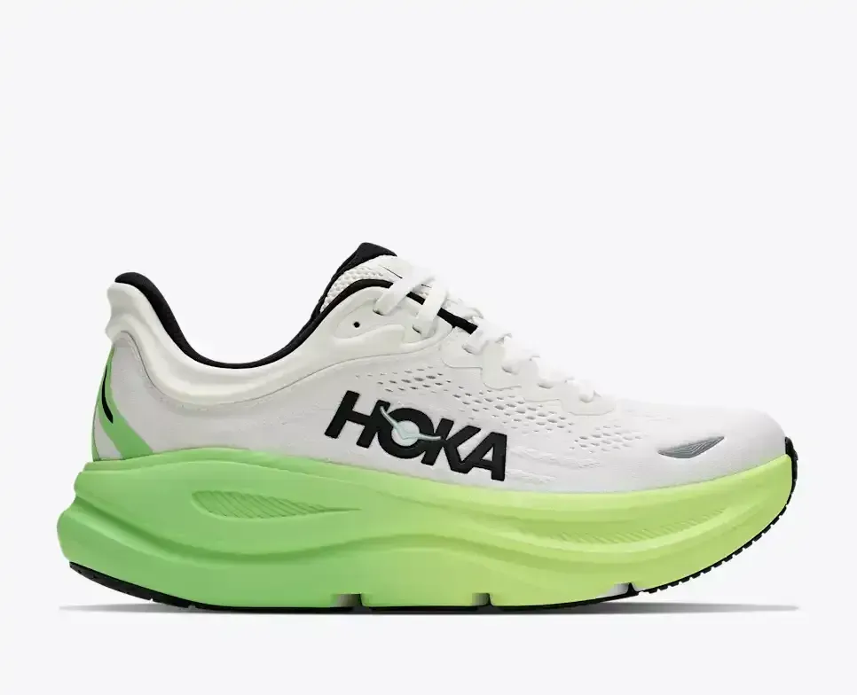 HOKA Bondi 9 White Tart Apple (Damen) Media front view