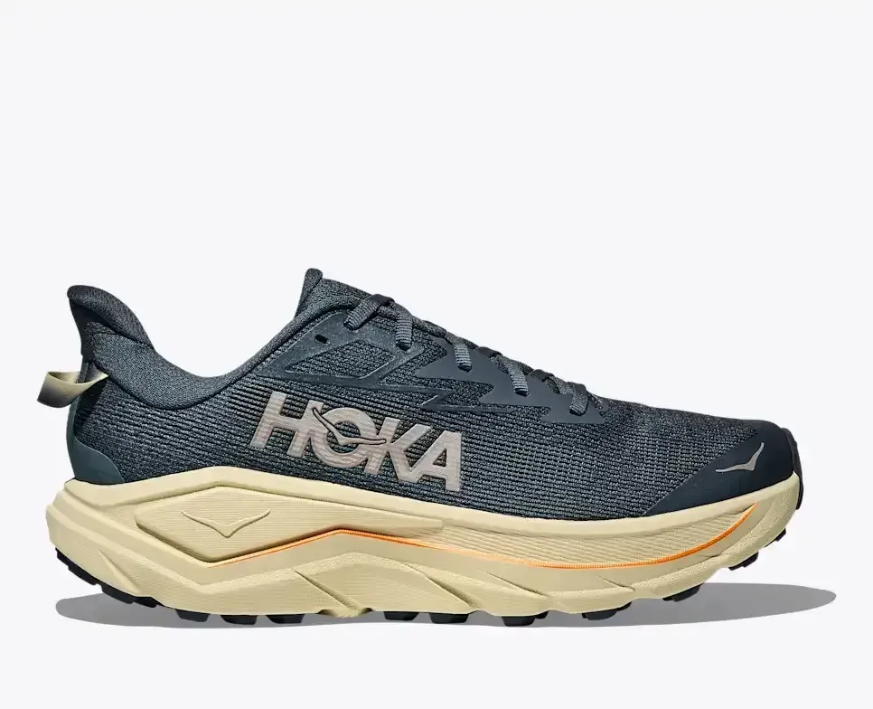 HOKA Challenger 8 Faded Navy Pampass Grass Media front view