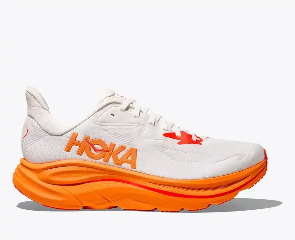 HOKA Clifton 10 Frost Orange Zest (Damen) Media front view