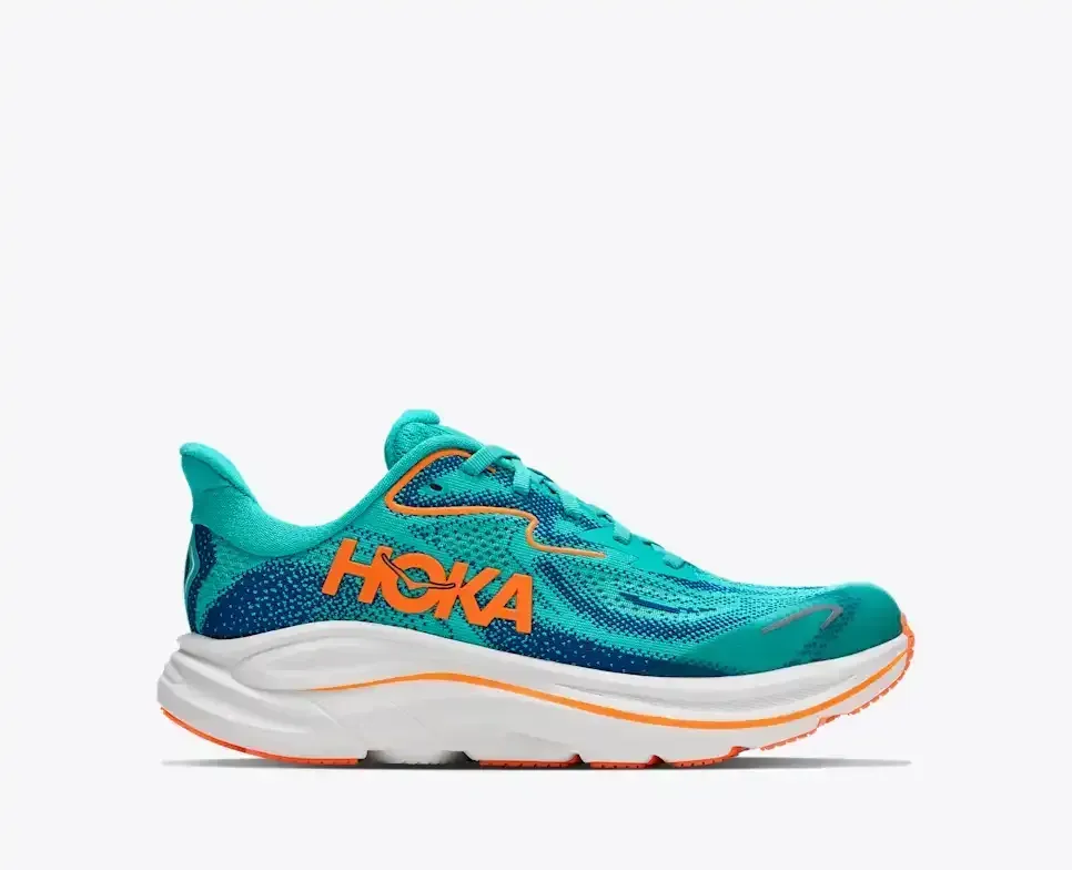 HOKA Clifton 10 Night Glow Blue (GS) Media front view