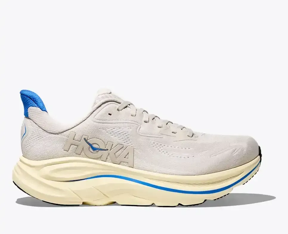 HOKA Clifton 10 Stucco Virtual Blue Media front view