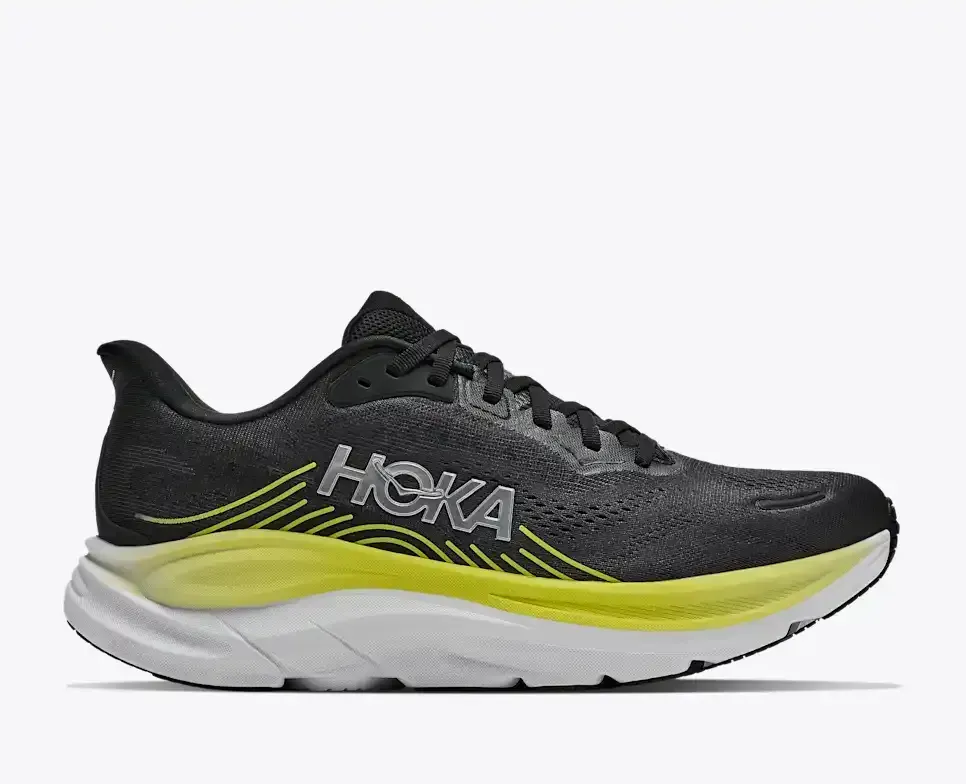 HOKA Clifton 11 Black Cosmic Grey Media front view