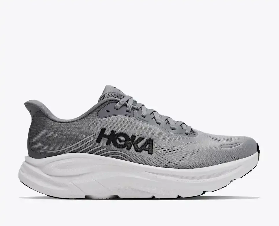 HOKA Clifton 11 Galactic Grey Stellar Grey Media front view