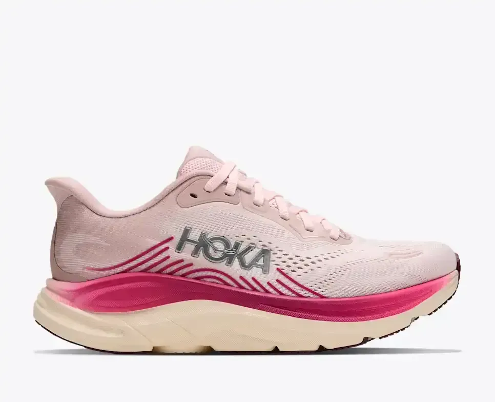 HOKA Clifton 11 Pink Opal Alabaster (Damen) Media front view