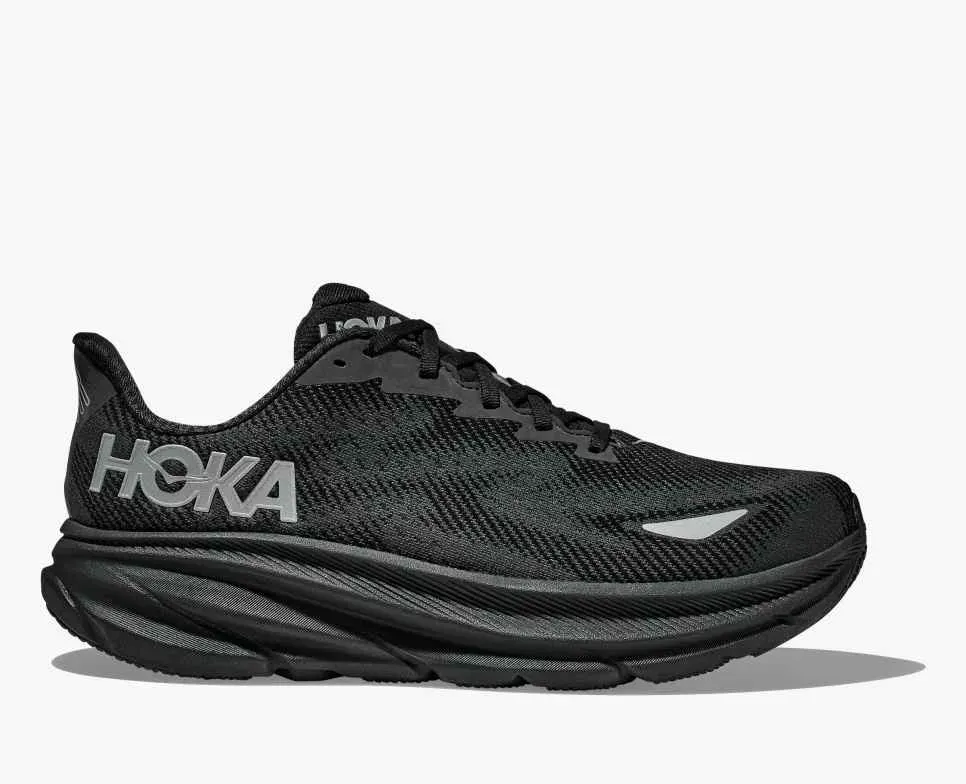 HOKA Clifton 9 Gore-Tex Schwarz Schwarz Media front view