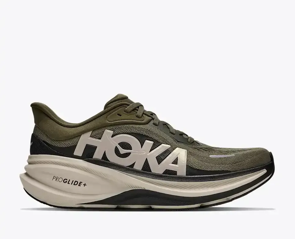 HOKA Clifton PRO Antique Olive River Rock Grey (Damen) Media front view