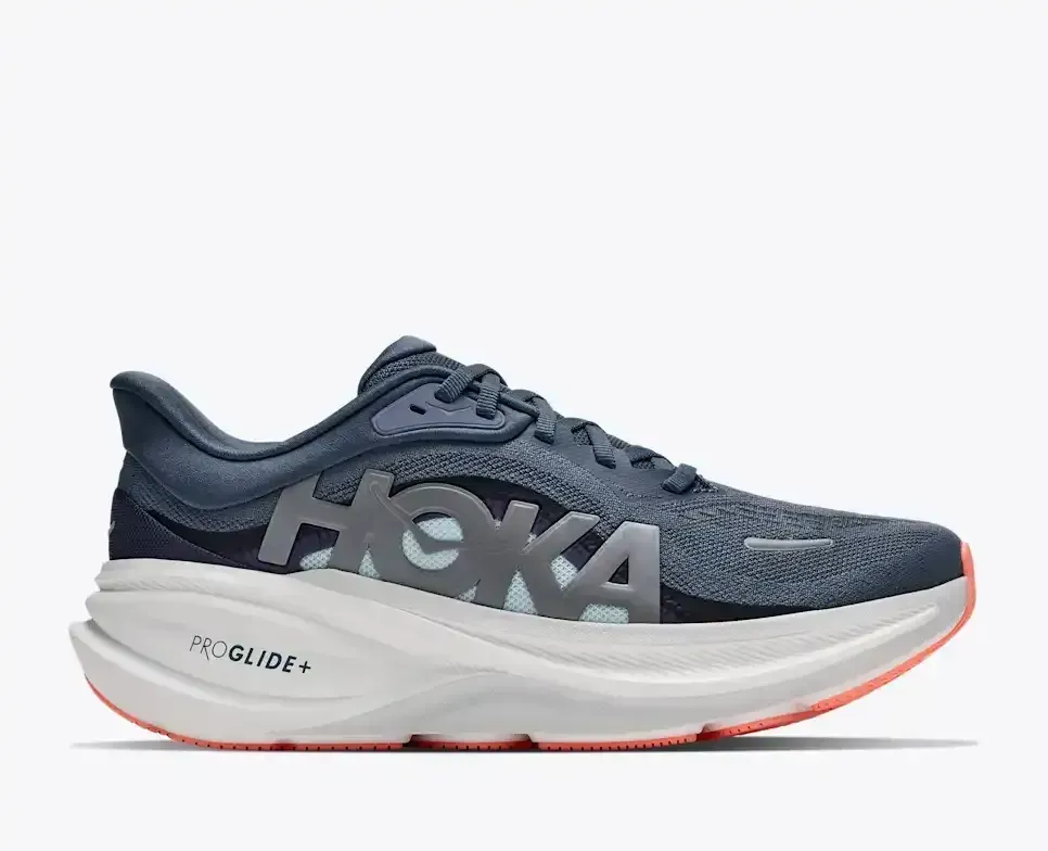HOKA Clifton PRO Faded Navy Glimmering Blue (Damen) Media front view