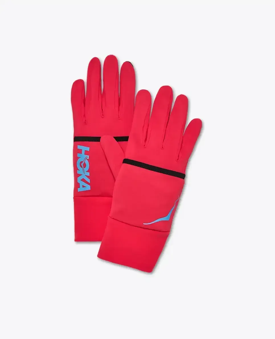 HOKA ColdSnap Fleece-Handschuhe Cerise Media front view