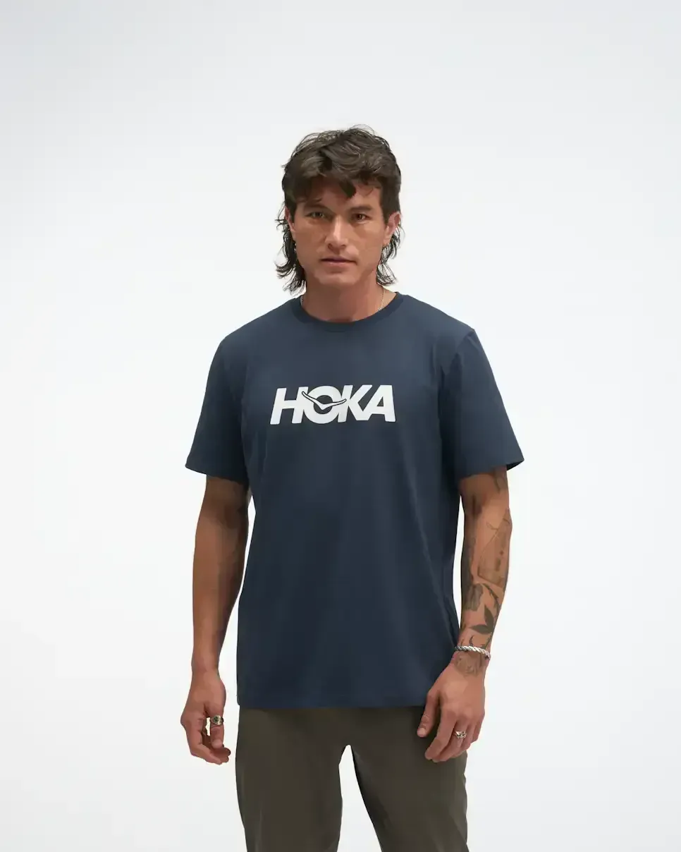 HOKA Core Logo Graphic Tee Varsity Navy Media front view