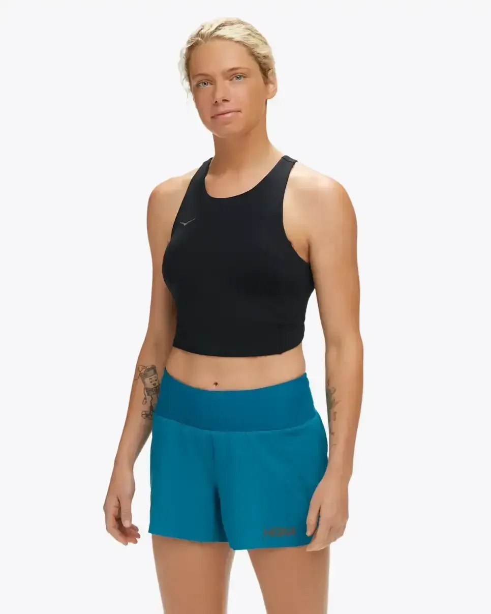 HOKA Elaro Crop Bra Schwarz (Damen) Media front view