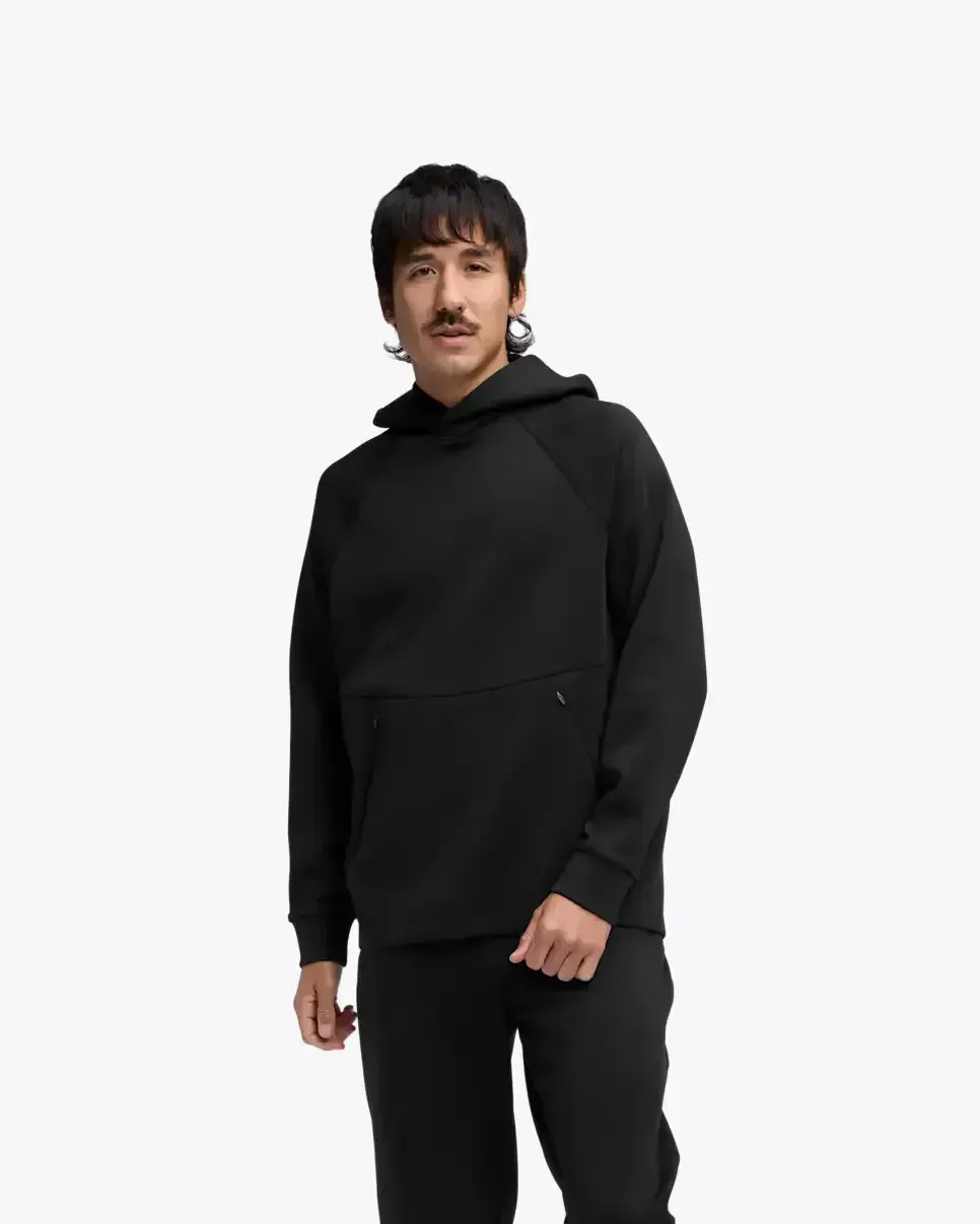 HOKA Essential Recovery Hoodie Schwarz Media front view