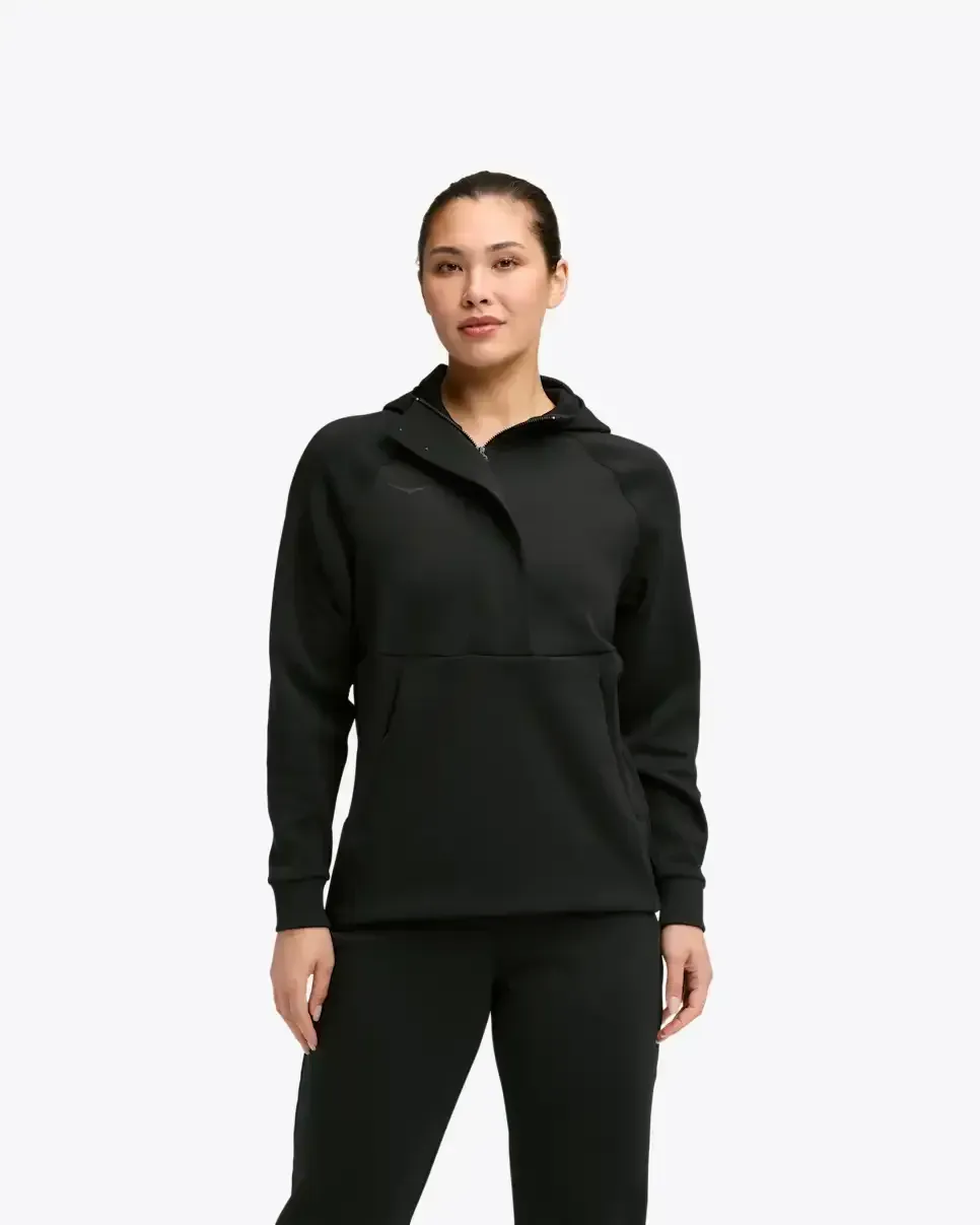 HOKA Essential Recovery Hoodie Schwarz (Damen) Media front view