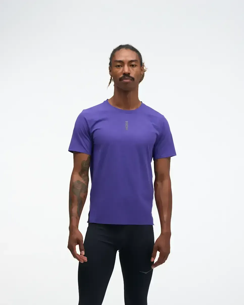HOKA EveryRun Kurzarm Cosmic Purple Media front view