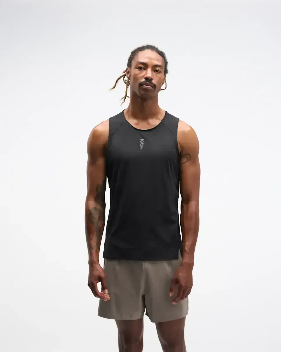 HOKA EveryRun Tank Schwarz Media front view