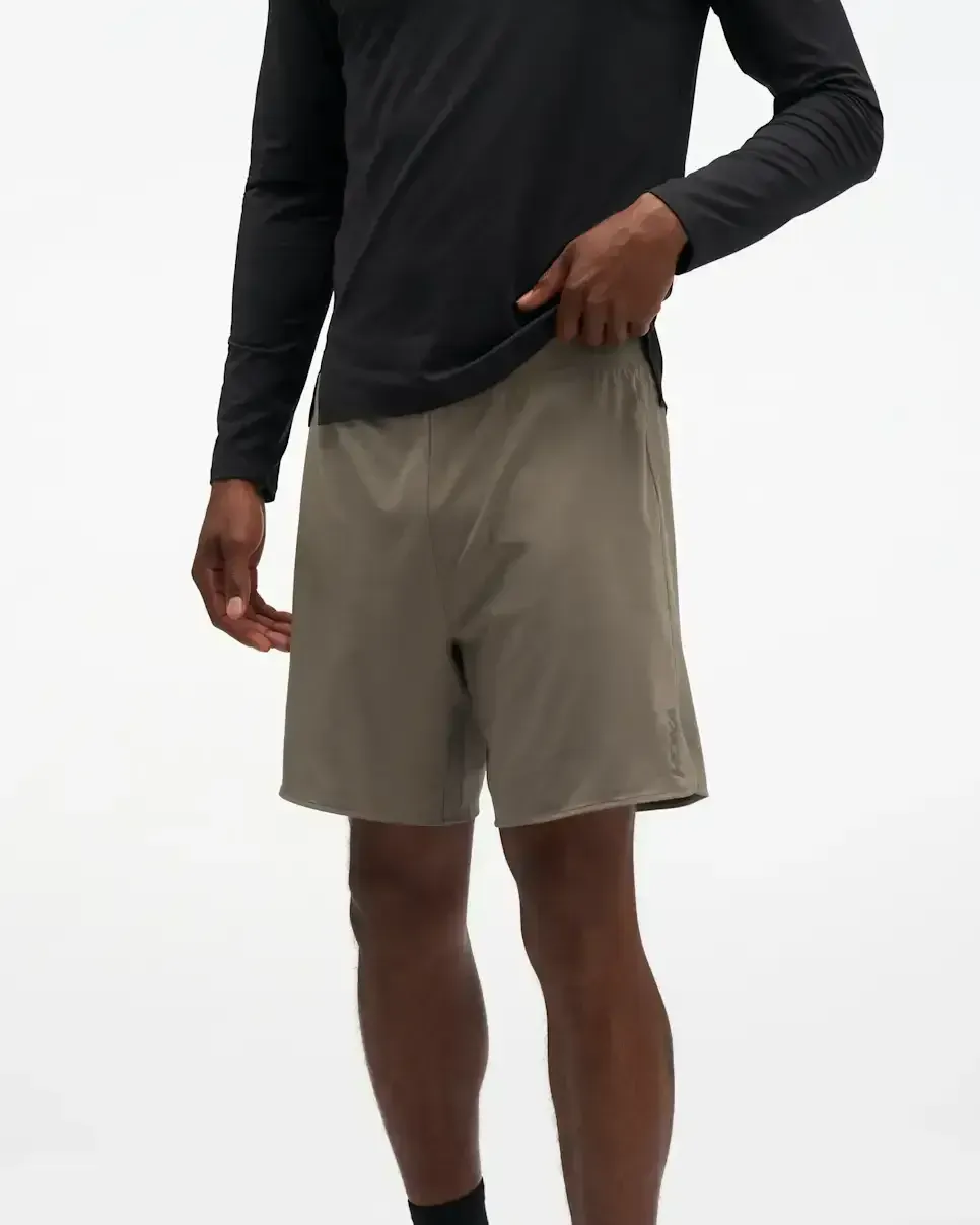 HOKA Glide Short 7″ 2in1 Boulder Grey Media front view