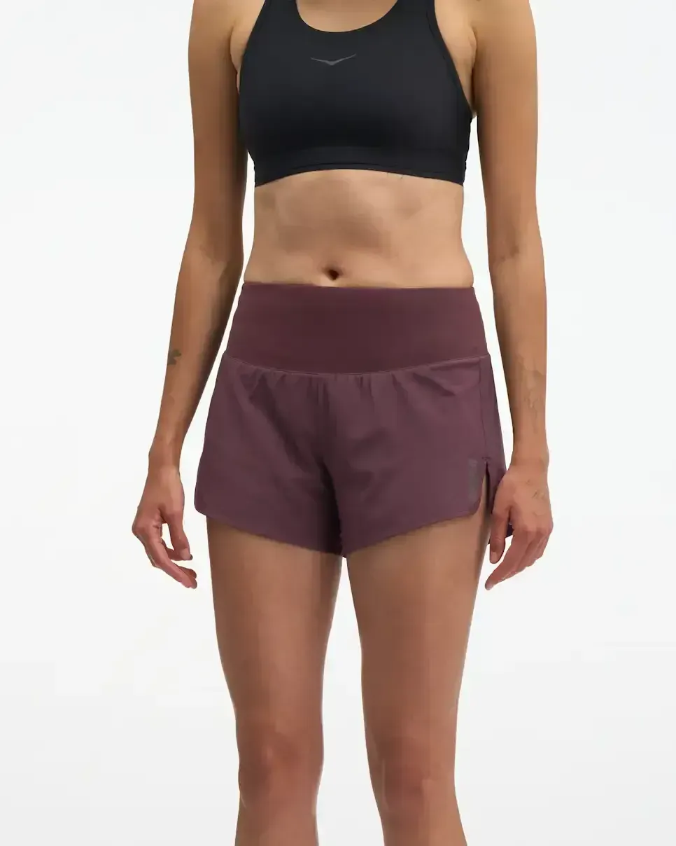HOKA Glide Short MR 3,5″ Slip Deep Mauve (Damen) Media front view