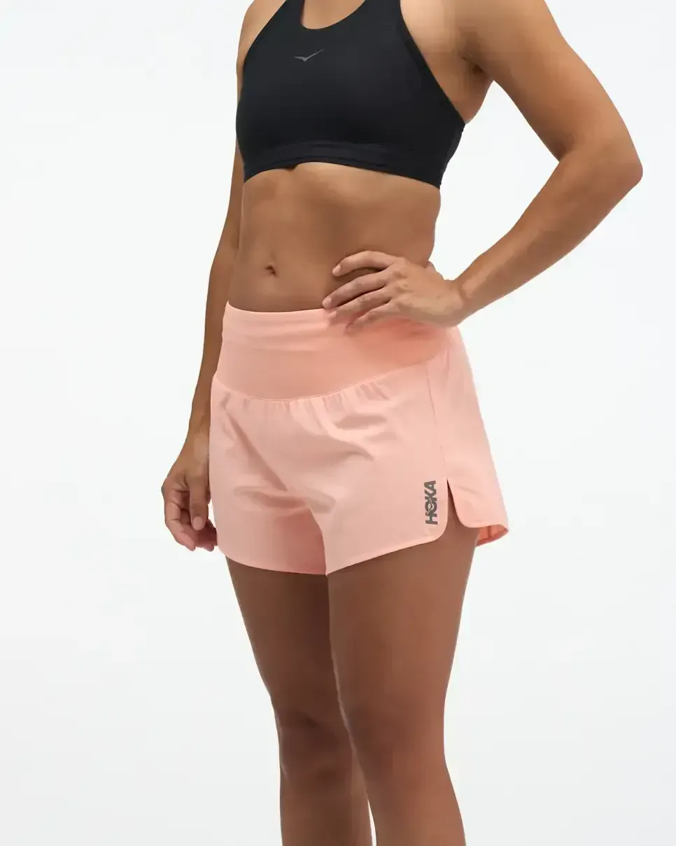 HOKA Glide Short MR 3,5″ Slip Sunstone (Damen) Media front view