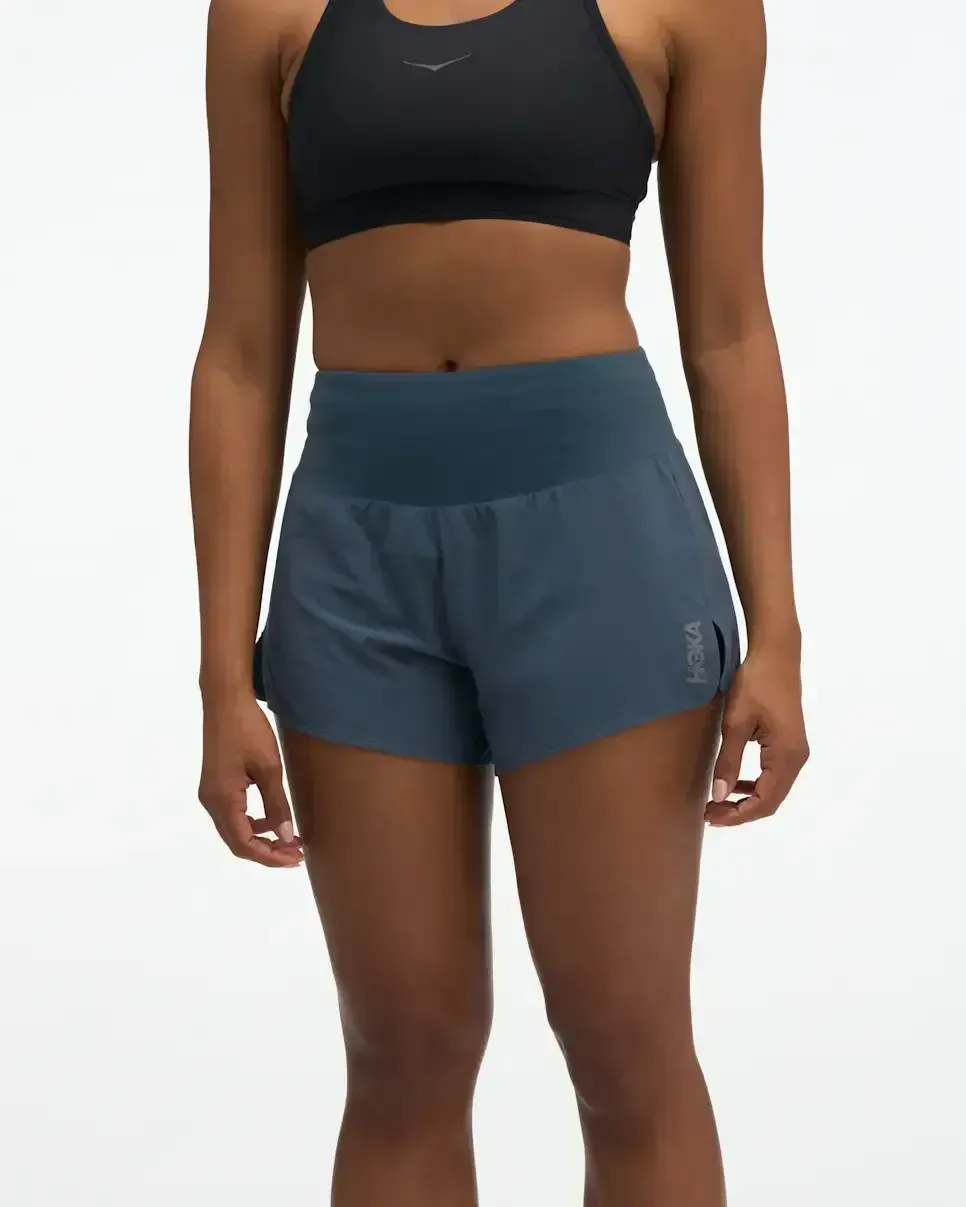 HOKA Glide Short MR 3,5″ Slip Varsity Navy (Damen) Media front view