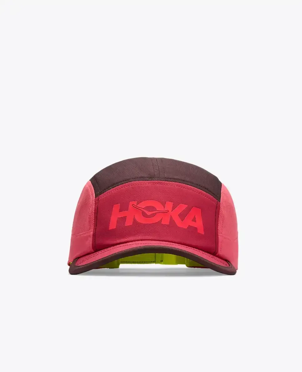HOKA Hoka Run Hat Deep Mauve Red Agate Media front view