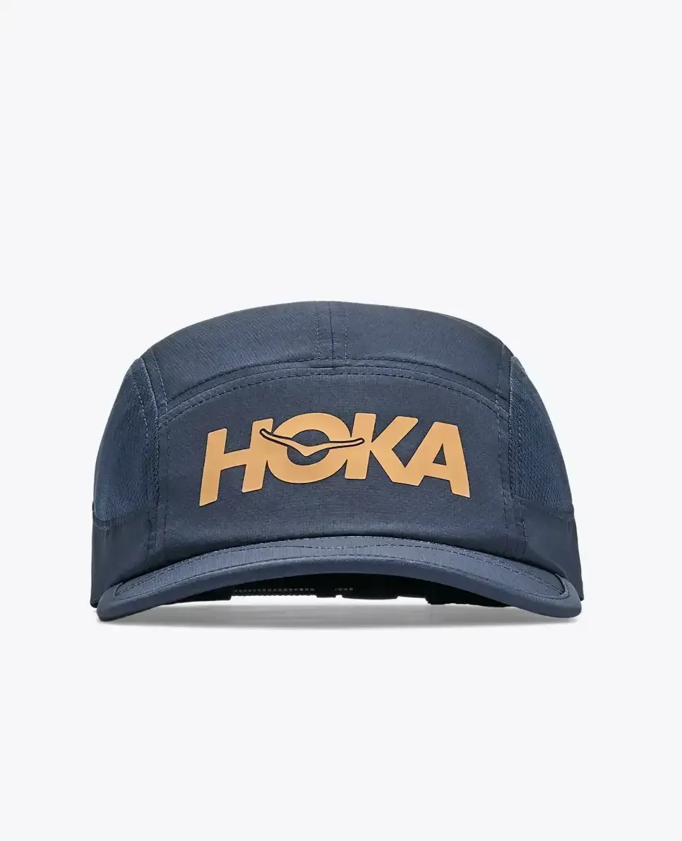 HOKA HOKA Run Hat Varsity Navy Gold Media front view