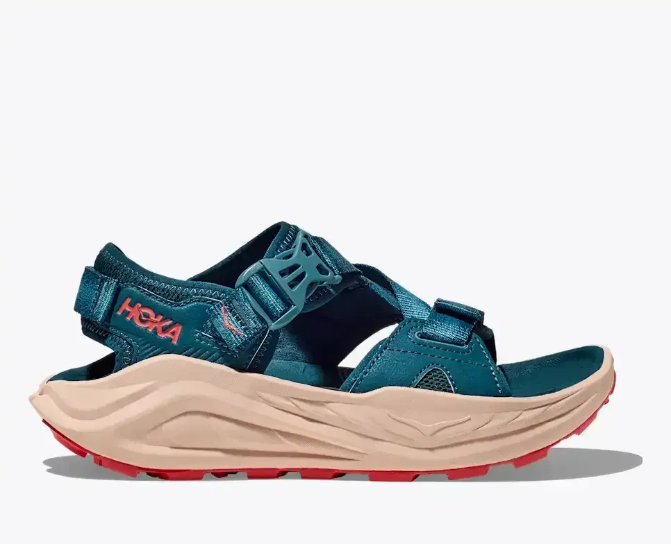 HOKA Infini Hike TC Blue Twilight Grapefruit (Damen) Media front view