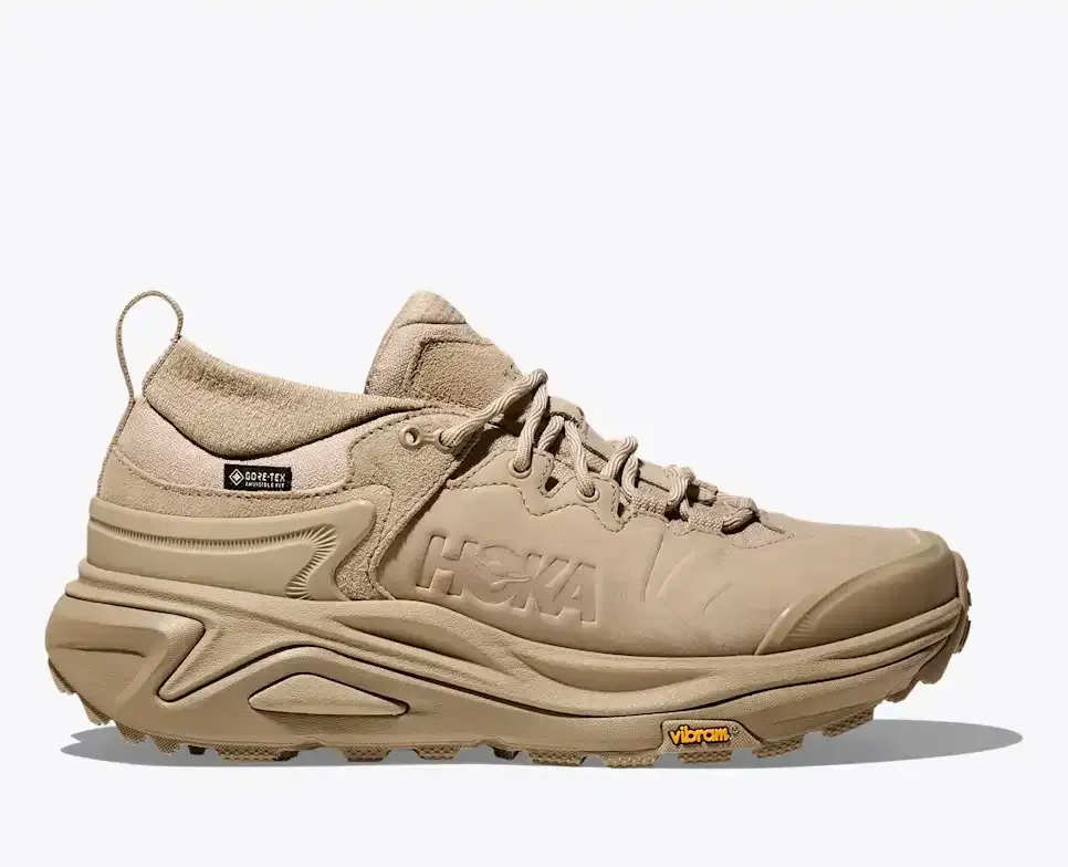 HOKA Kaha 3 Low GORE-TEX Raw Linen Oat Milk Media front view