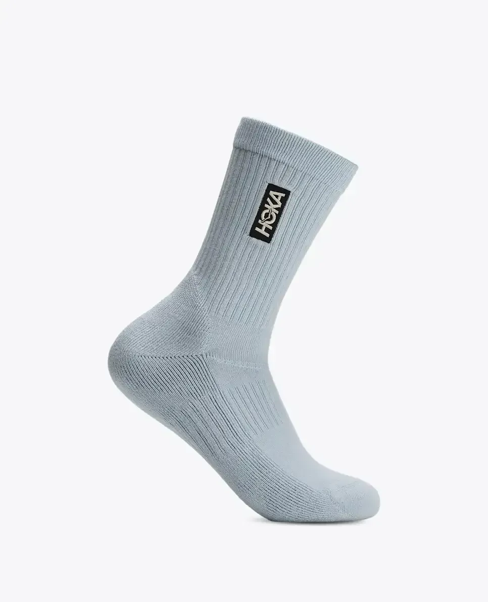 HOKA Lifestyle Crew Socke Mineralblau Media front view