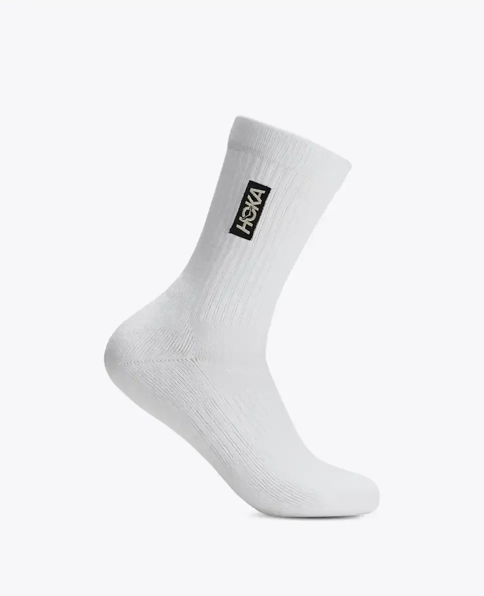 HOKA Lifestyle Crew Socke Weiß Media front view