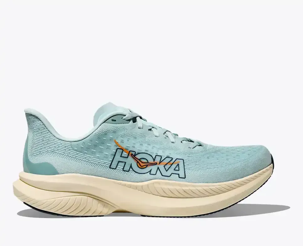 HOKA Mach 6 Klares Meerwasser Media front view