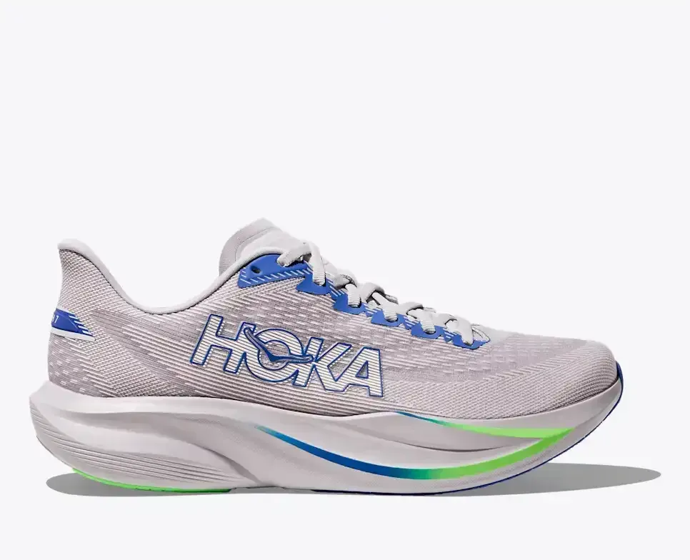 HOKA Mach 7 Aschgrau Kobaltblau Media front view