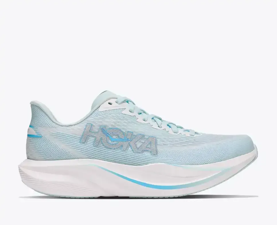HOKA Mach 7 Glimmering Blue Frost (Damen) Media front view