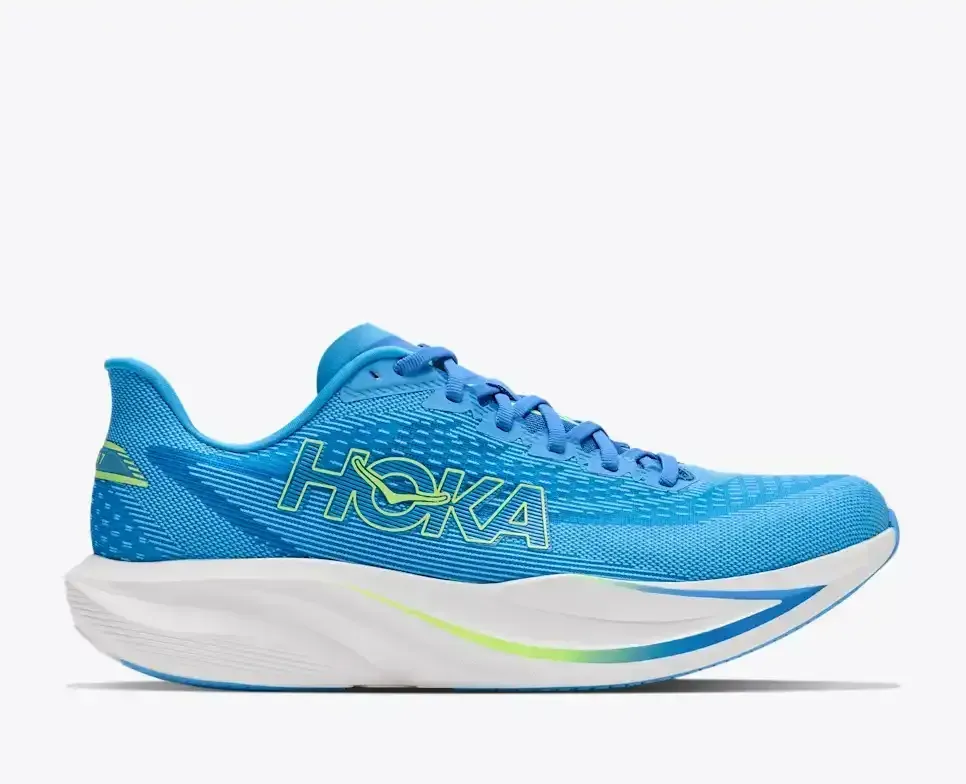HOKA Mach 7 Virtual Blue Media front view