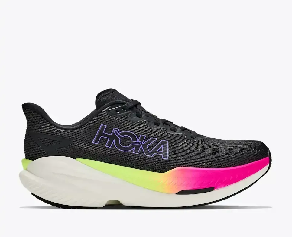 HOKA Mach X 3 Schwarzer Neonnebel Media front view