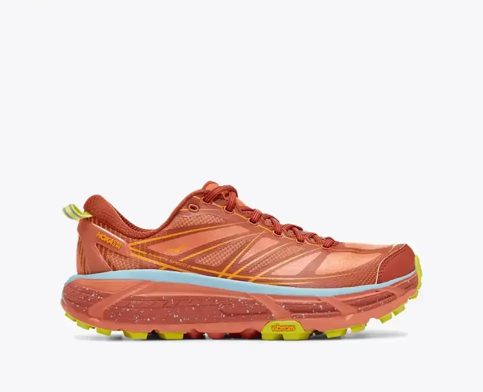 HOKA Mafate Speed ​​2 Baked Clay Strahlendes Gelb Media front view