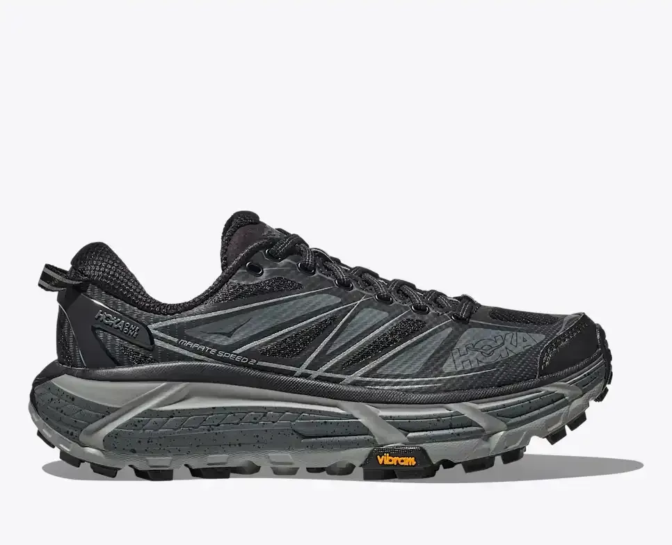 HOKA Mafate Speed ​​2 Black Castlerock Media front view